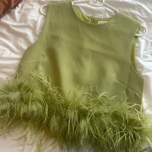 Green Feathered Tank